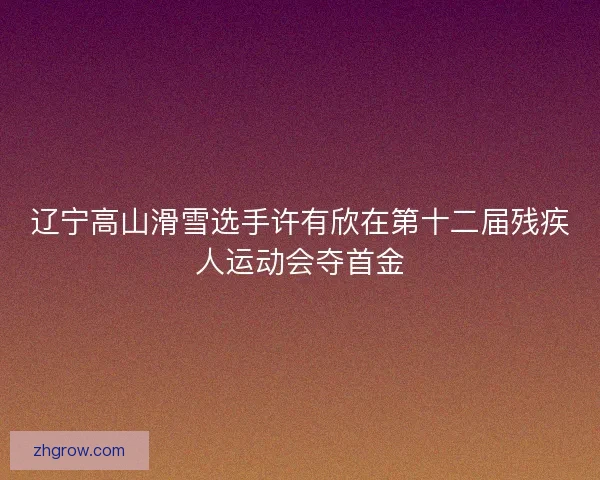 辽宁高山滑雪选手许有欣在第十二届残疾人运动会夺首金
